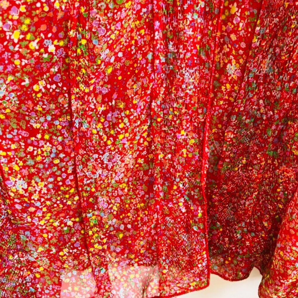 Gorgeous Light Sheer Wrap Dress with Satin Trim and Bow - Picture 11 of 16